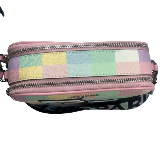 NWT KARL LAGERFELD Pastel Checkered Crossbody Choupette Bag Designer Chic - Picture 4 of 13